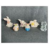 Fenton Birthstone Bear, Ceramic Bunnies,Egg Salt