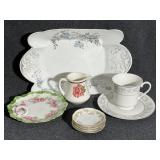 Porcelain Items, Serving Dish, Floral Creamer