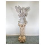 Resin Dove Statue, Ceramic Pillar
