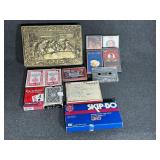 Playing Cards, Skip-Bo, Tin W/Pens, Cassette Tapes