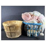 Wicker Fruit Basket, Stuffed Animals