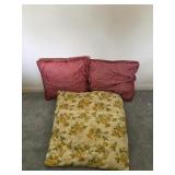 Pink Floral Pillows(2), Yellow Floral Pillows(2)