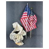 Wooden Clothespins, Gloves, American Flag Lawn
