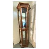 Oak 3 Sided Curio Cabinet