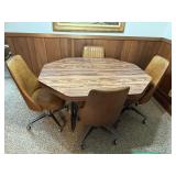Octagon Table w/ Extensions, 4 Chairs