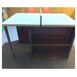 Two sided desk with built in book shelves