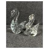 Fenton Swan Figurine, Clear Glass Swan Figurine