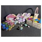 Plush Easter Basket, Plastic Eggs, Bunnies &