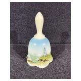 Fenton Blue Satin Handpainted Bell