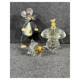 Enesco Mouse on Mushroom Figurine, Glass Bear