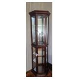 Wooden Curio Cabinet with Glass Shelves