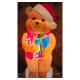 Bear With Present Blow Mold Light Up