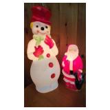 Snowman And Santa Blow Molds