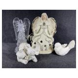 Clear Plastic Angel, Ceramic Light Up Angel, B