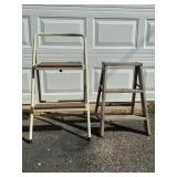 Werner 2 Step Wood Ladder,Metal Folding Step