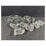 Divided Glass Dish, Heart, Spade, Clover Glass