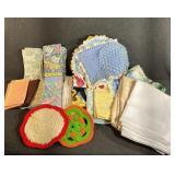 Assorted  Towels And Crocheted Doilies