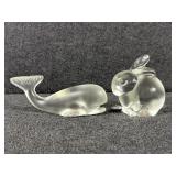 Fenton Whale Figurine, Fenton Rabbit Figurine