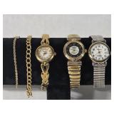 2 Gold Toned Bracelets, Ladies Watches: Monet,
