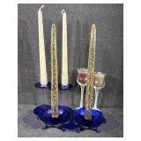 Cobalt Blue Candle Stick Holders (4) Candle Holder