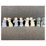 Blue Praying Angel Figurines(2), Kissing Angel