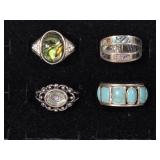 .925 Rings: .925 Abalone Inlay Rings(3), .925