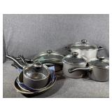 Anolon Frying pans (4) Anolon pots (4)