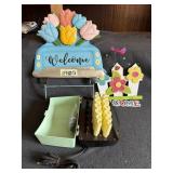 Yard Welcome Signs (2), Vintage Hot Hair Roller