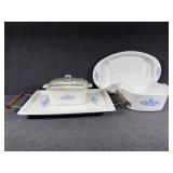 Blue Cornflower CorningWare Serving Dish (2)