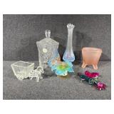 24% Lead Crystal Candy Dish, Clear Glass Horse