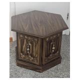 Small Wooden Hexagon End Table