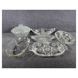 Crystal candy dish with lid, divided serving