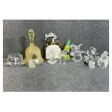 Glass Christmas And Mice Decor With Happy 80th