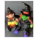Puffalump Style Halloween Scarecrow & Witch In A
