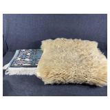 Fur Rug, Blue Aztec Style Rug
