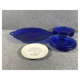 Cobalt Blue Plates and Platter