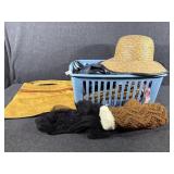 Hat, Winter Glove, Mustard Color Bag