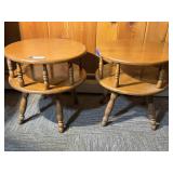 Round Wooden Side Tables (2)
