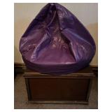 Wood Storage Chest, Purple Beanbag