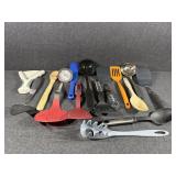 Assorted Kitchen utensils, spatula, ladle