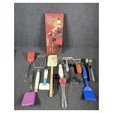 Ice cream scoop, fondue fork set