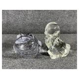 Fenton Clear Glass Frog Paperweight, Fenton