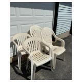 4 White Stacking Chair