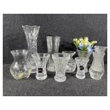 Small Clear Cut Glass Vases