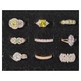 Silver Tone Rings(9)