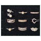 Silver Tone Rings(9)
