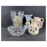 Water Ford Crystal 7" Bowl, Ceramic Decorative