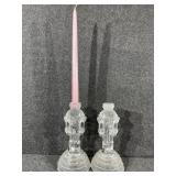 24% Lead Crystal Nutcracker Taper Candlestick