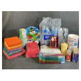 Assorted Party Supplies And Christmas Scrapers