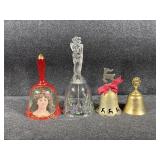 Clear Glass Bell, Metal Bells(2), Red Bell